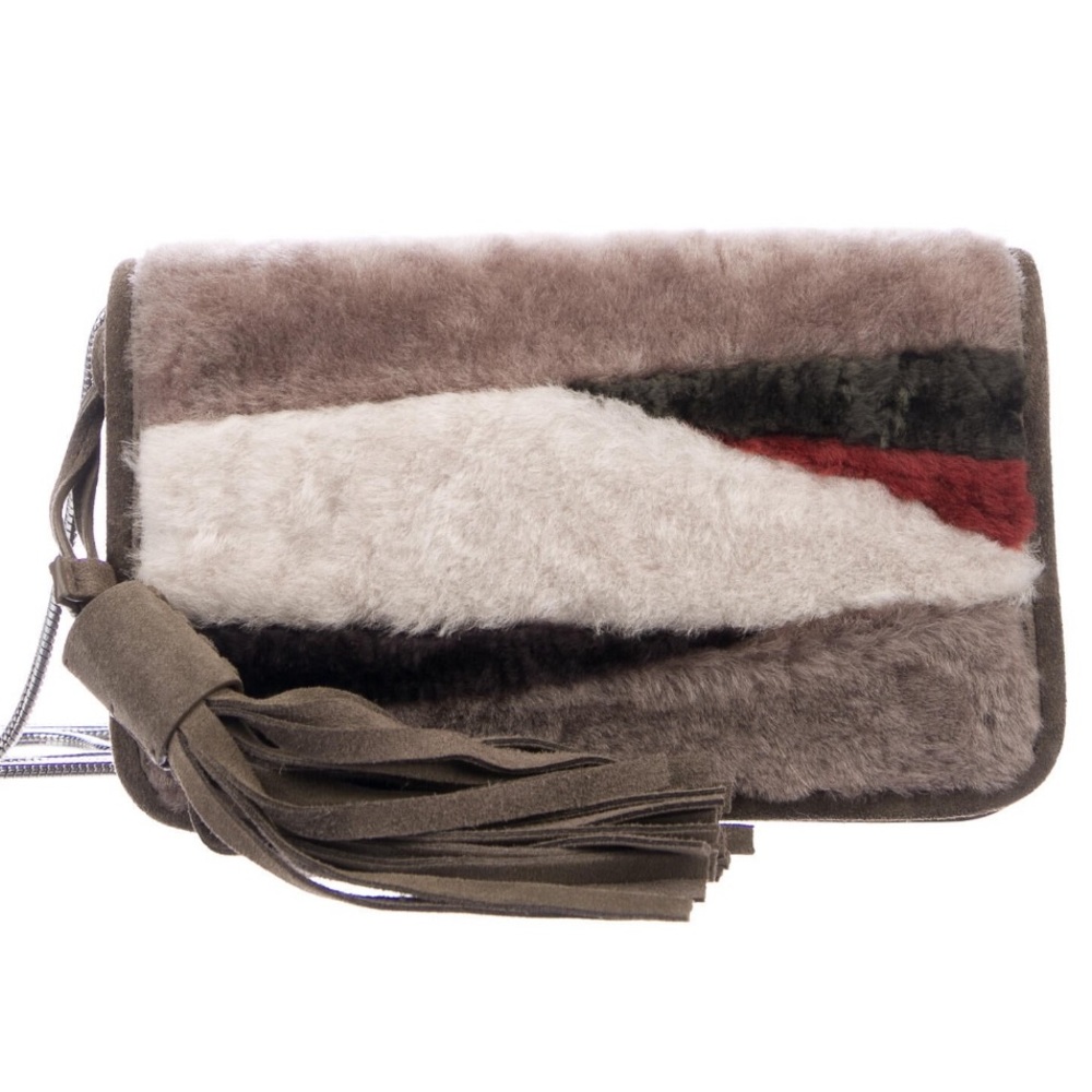 All Saints Genuine Shearling Crossbody Bag NWT